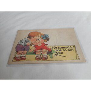 Vintage Postcard Friendship Children kids 1918 posted with stamp